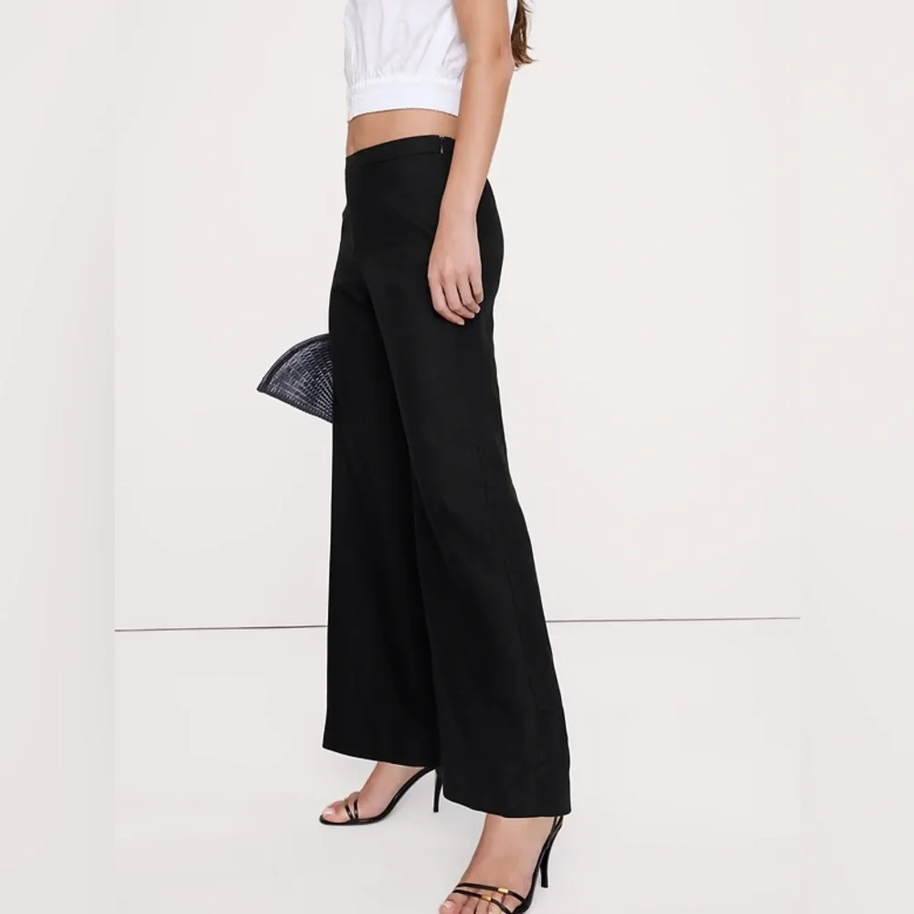 NWT! Banana Republic Mid-Rise Kick-Flare Linen Ankle Pant - 2 Petite #875194 🖤
